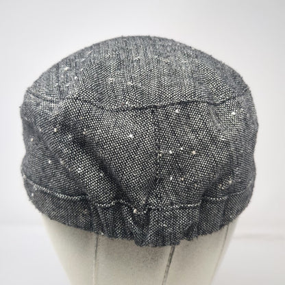 Payless Army Cap Gray One Size Wool Blend Speckled Decorative Buttons Hat