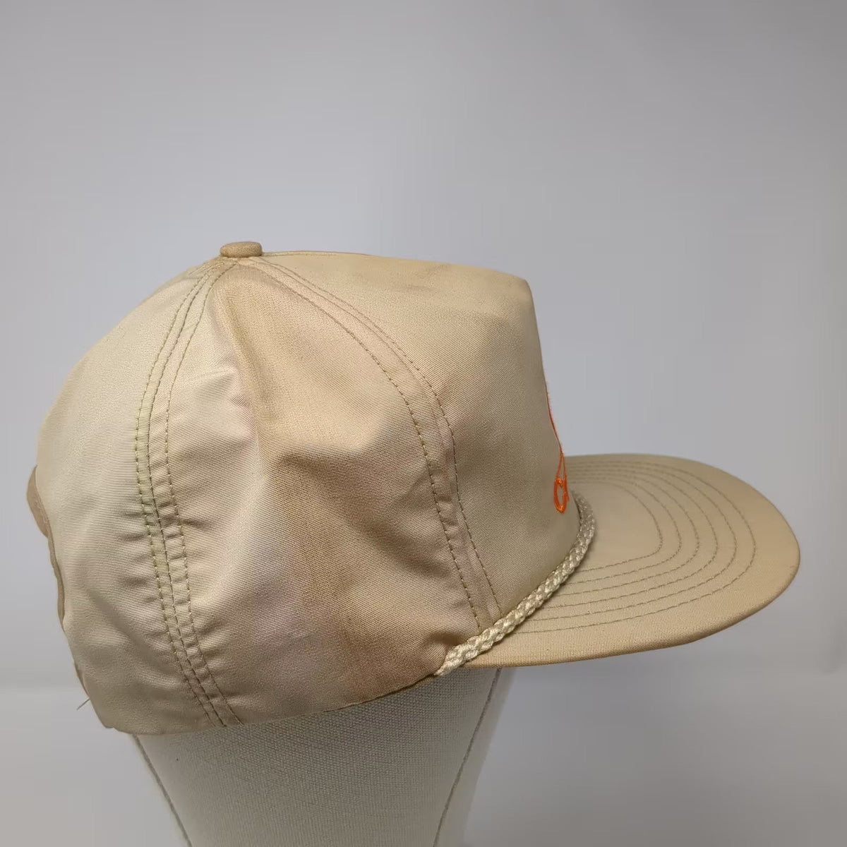 The Executive Line Commence Sun Rope Detail Trucker Hat Brown OS Cap USA Vintage