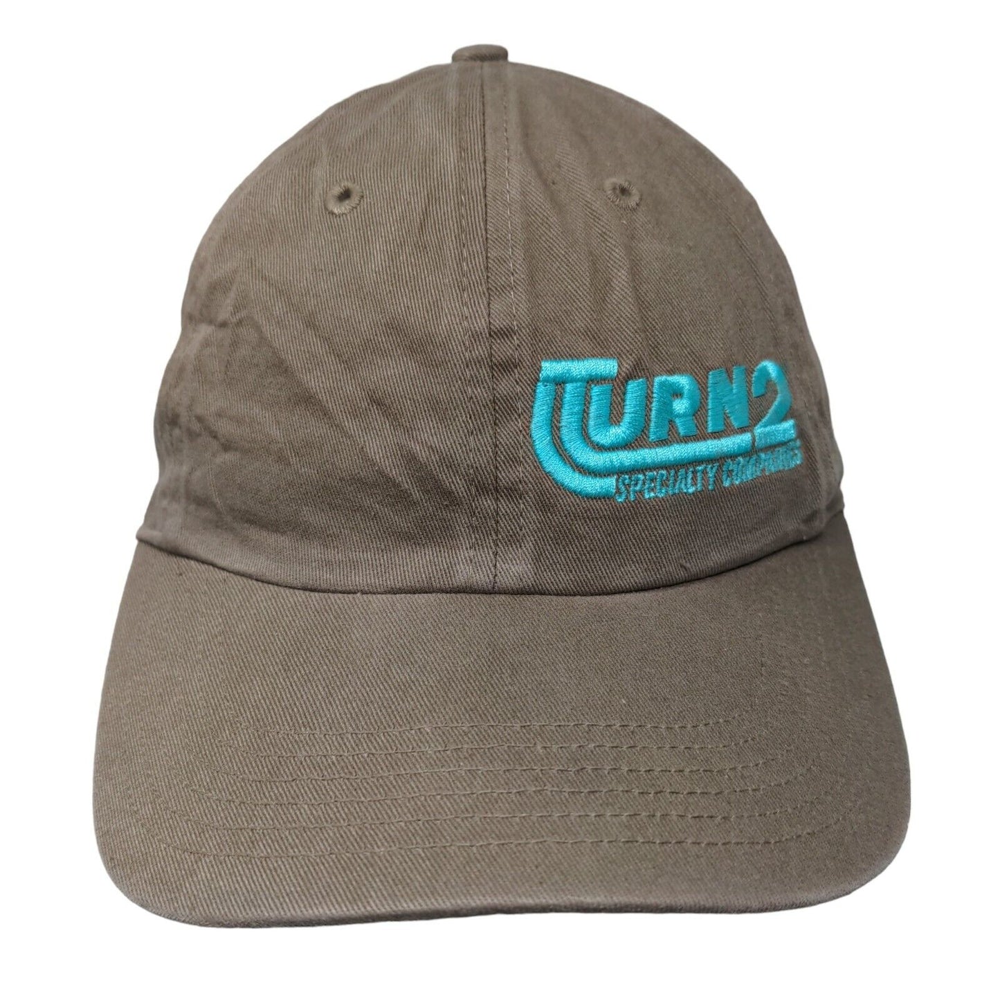 Turn 2 Specialty Companies Slideback Hat Tan M/L Embroidered 6 Panel Richardson