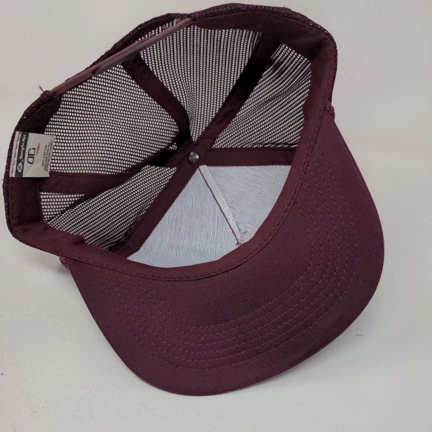 Dixie Chopper Men's Snapback Mesh Back Trucker Hat Red Burgundy Size OSFA Rope