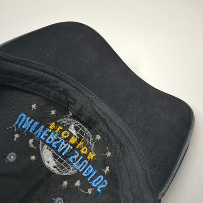 Universal Studios Florida Globe Logo Black Baseball Cap One Size Strapback Hat