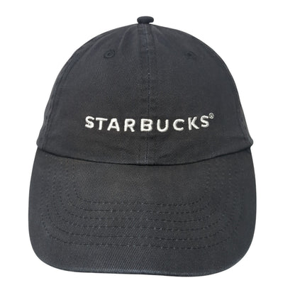Starbucks Strapback Baseball Cap Black One Size Adjustable Embroidered 6 Panel