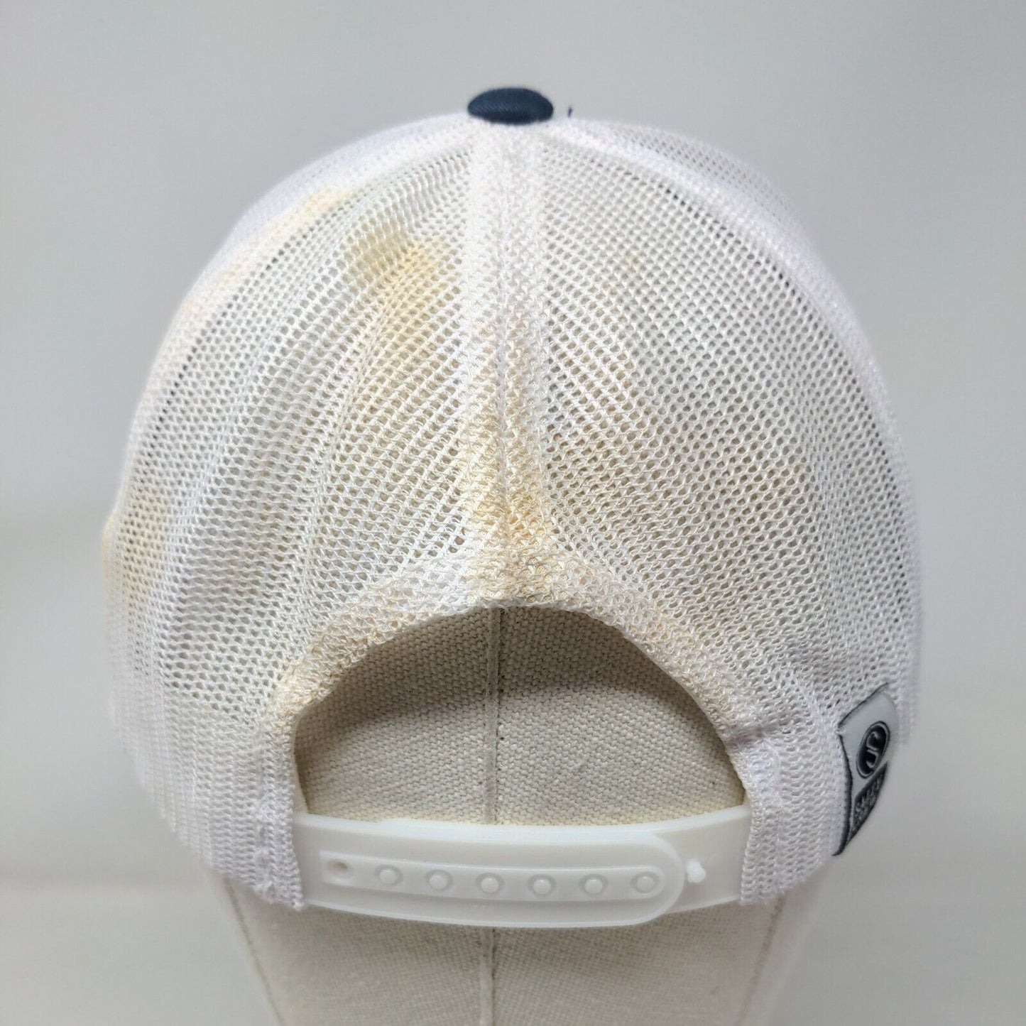 Salty Crew Fish Patch Snapback Mesh Back Trucker Hat Blue One Size Colorblock