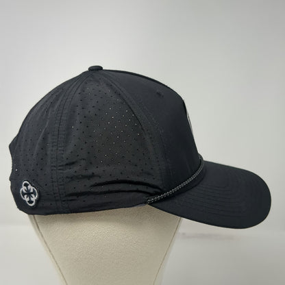 Richardson 5 Panel Black Hat One Size Rope Perforated Performance Trauma Patch