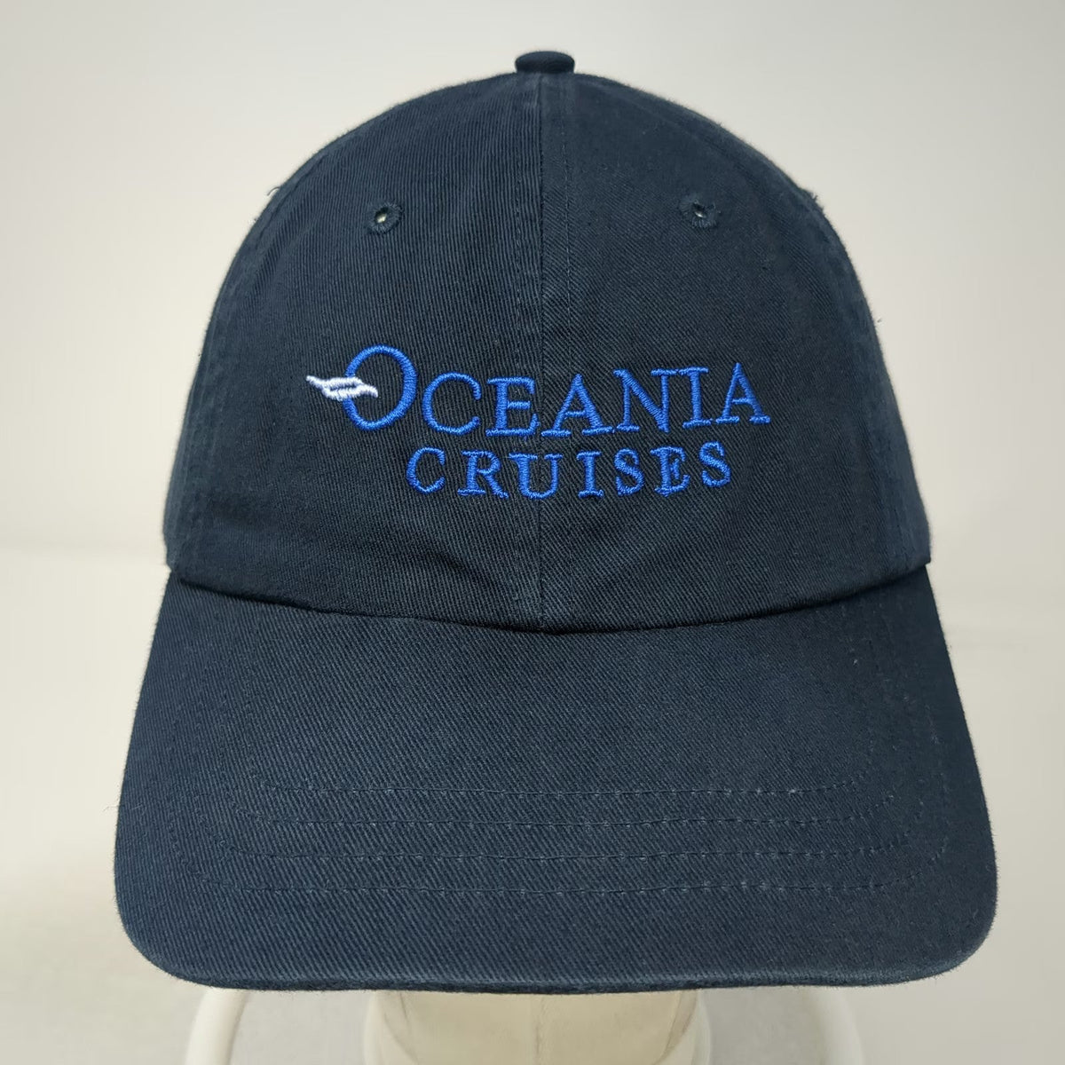 UltraClub Baseball Cap Blue One Size Oceania Cruises Logo Cotton Strapback Hat