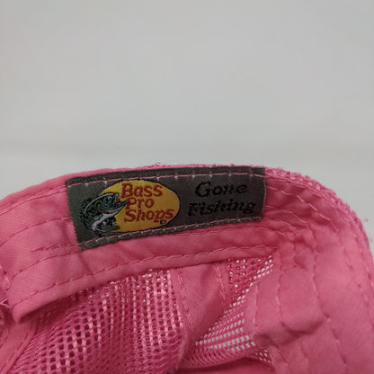Bass Pro Shops Snapback Trucker Hat Pink OSFM Adjustable Mesh Back Gone Fishing