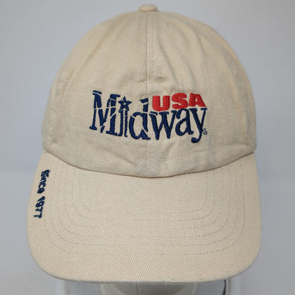 USA Midway Since 1977 Baseball Cap Beige One Size Adjustable Embroidered Cotton