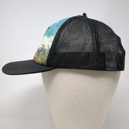 Volcom Trucker Hat Blue Black One Size Shred Be Happy Mesh Back Beach Snapback