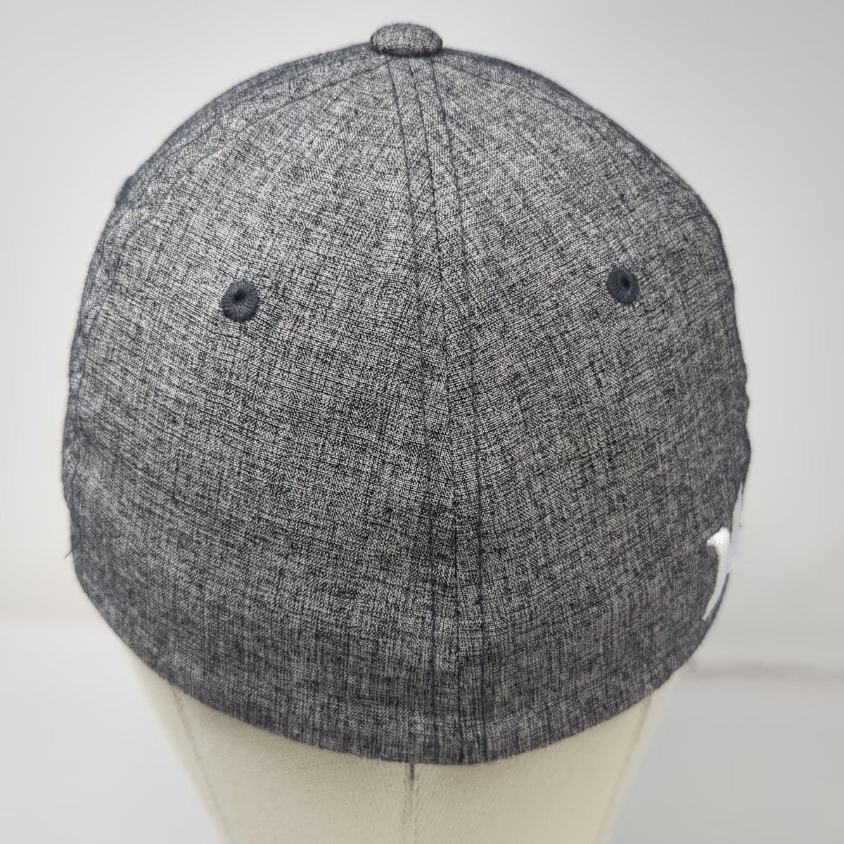 Hurley Baseball Cap Gray M Flexfit Logo Curved Brim Fitted Hat Stretch Sporty