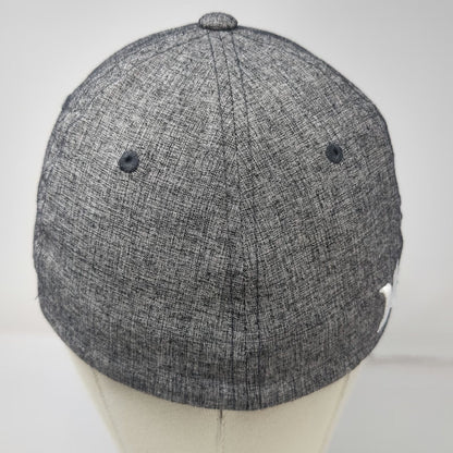Hurley Baseball Cap Gray M Flexfit Logo Curved Brim Fitted Hat Stretch Sporty