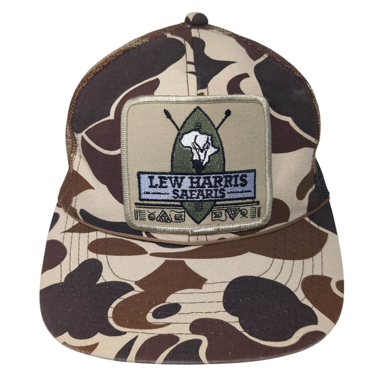 Lew Harris Safaris Snapback Trucker Hat Multi One Size Mesh Back Camo