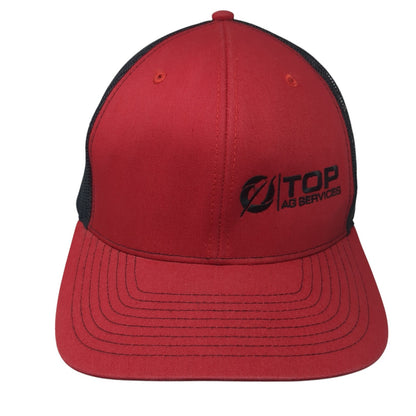 TOP Ag Services Snapback Trucker Hat Red One Size Mesh Back Richardson