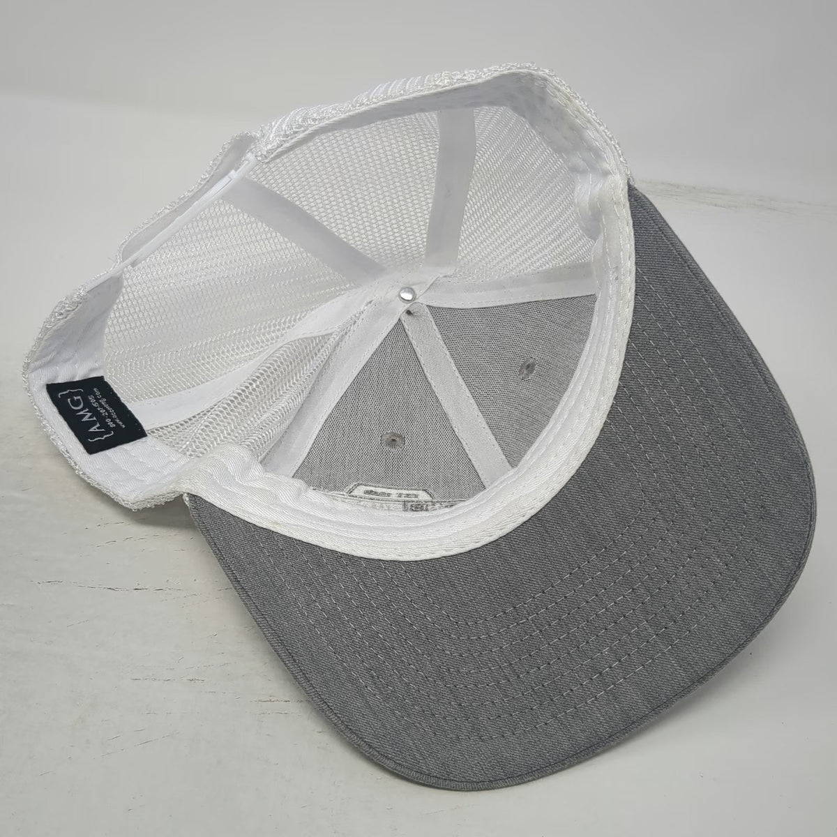 AMG Trucker Hat Gray One Size D&B Supply Shield Logo Snapback Mesh Back Outdoor