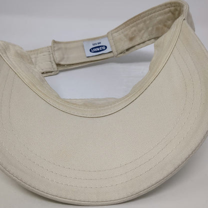 Old Navy Visor Beige One Size Cotton Strapback Patch Embroidered Logo Sun Hat
