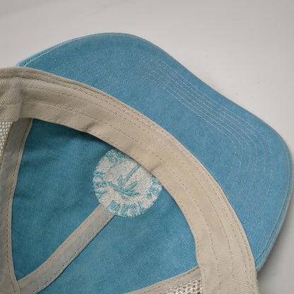 Blue 84 Trucker Hat Beige One Size Key West Palm Tree Patch Mesh Back Snapback