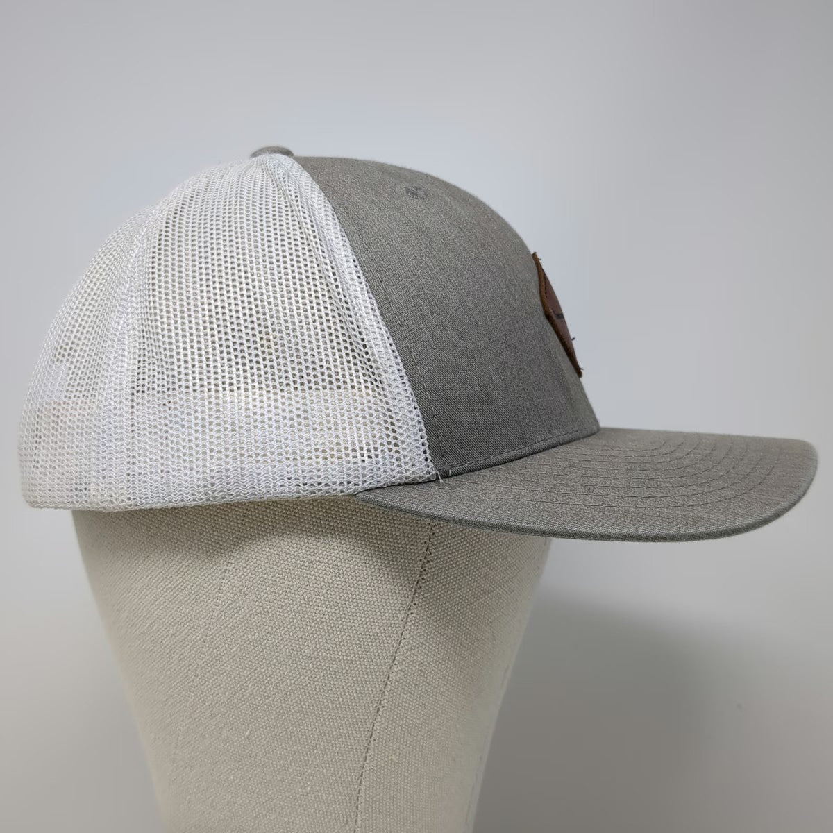 Kimes Ranch Trucker Hat Gray One Size Mesh Back Snapback Leather Patch Logo