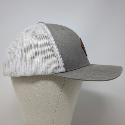 Kimes Ranch Trucker Hat Gray One Size Mesh Back Snapback Leather Patch Logo