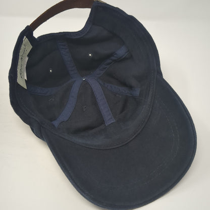 Eddie Bauer Slideback Hat Blue One Size Solid Adjustable Leather Strap