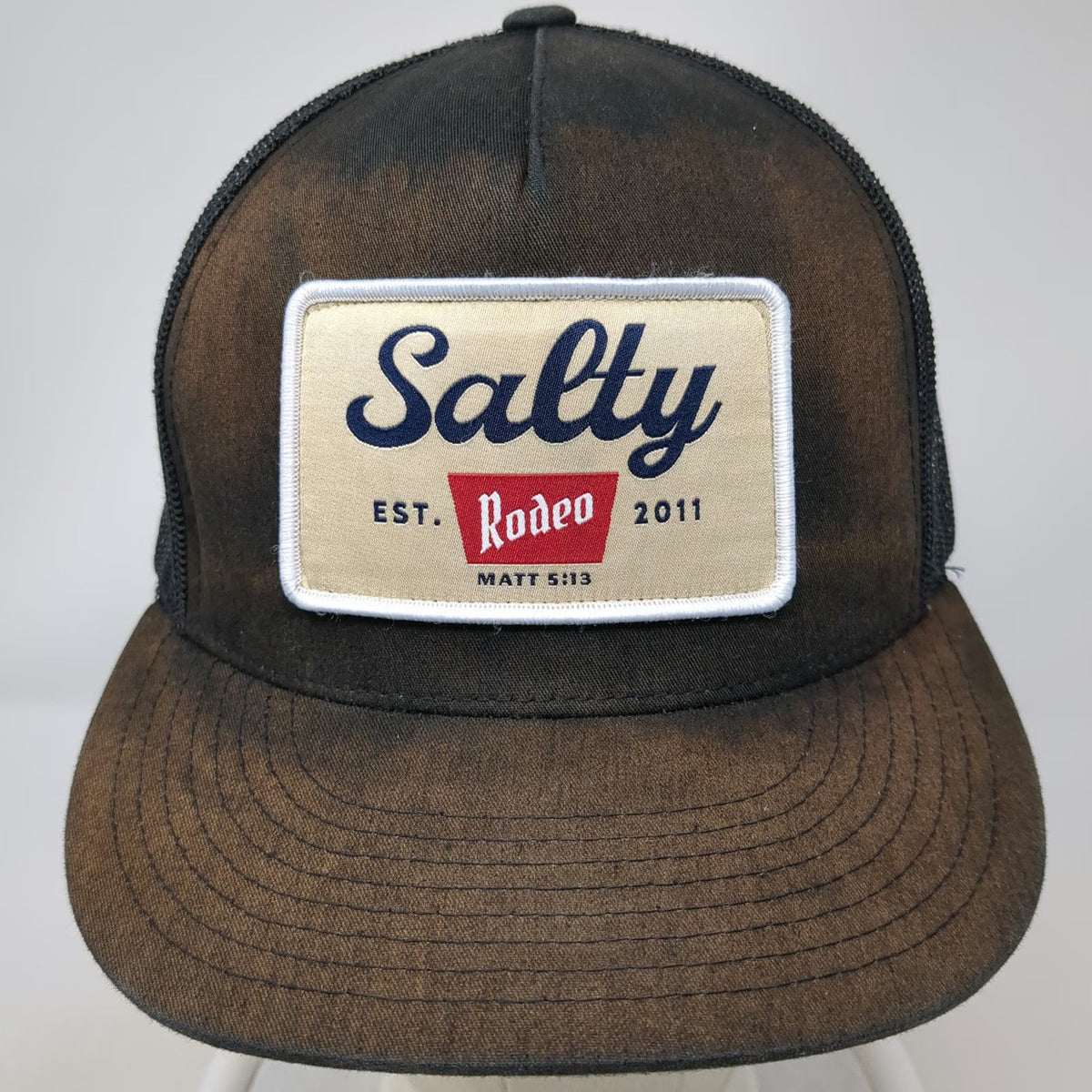 Yupoong Trucker Hat Black One Size Salty Rodeo Snapback Matt 5 13 Mesh Western