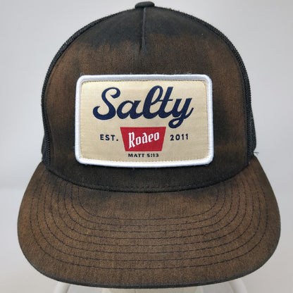 Yupoong Trucker Hat Black One Size Salty Rodeo Snapback Matt 5 13 Mesh Western