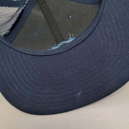 Richardson Snapback Trucker Hat Blue One Size Adjustable Embroidered Mesh Back