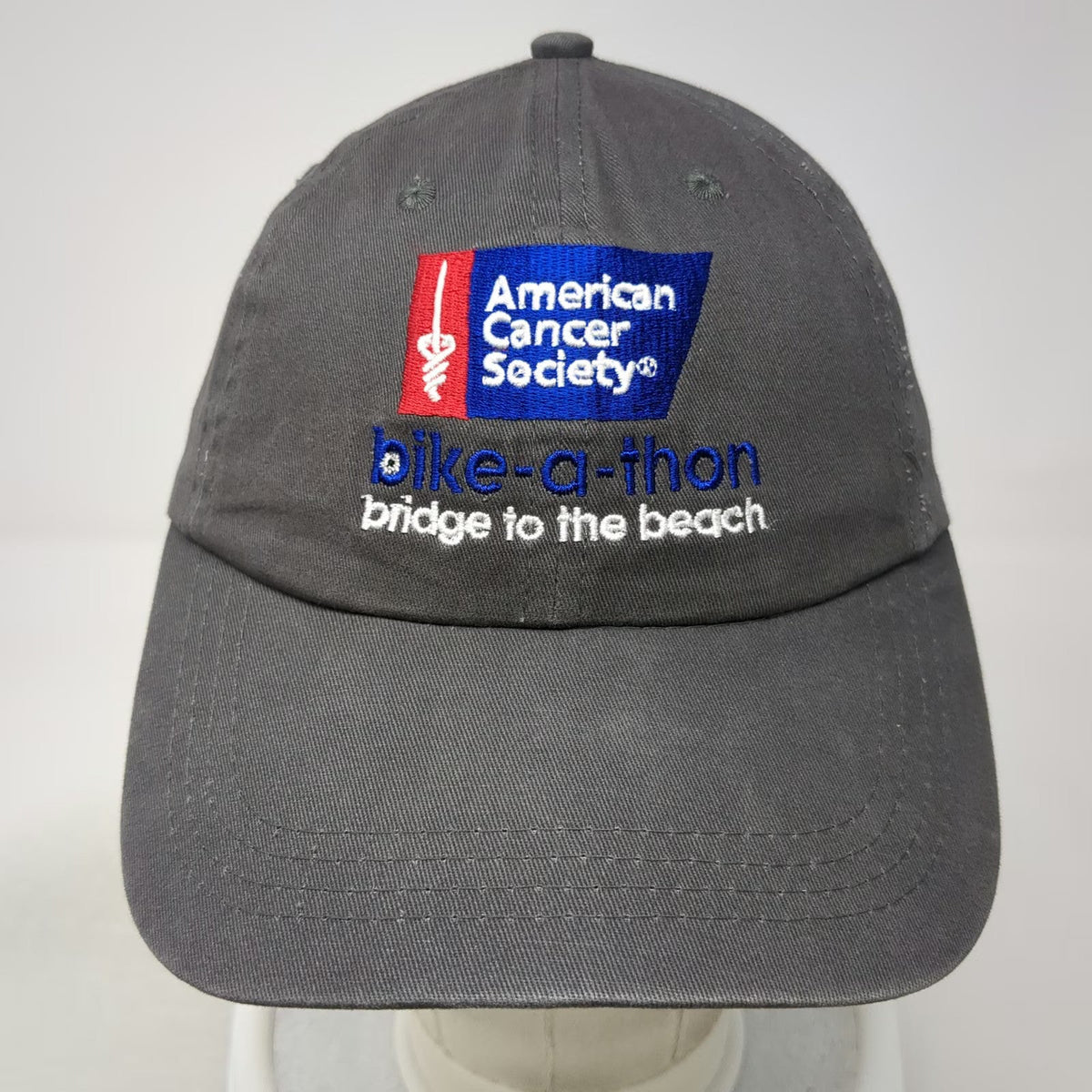 Cap America Baseball Cap Gray One Size American Cancer Society Bike-a-Thon Hat