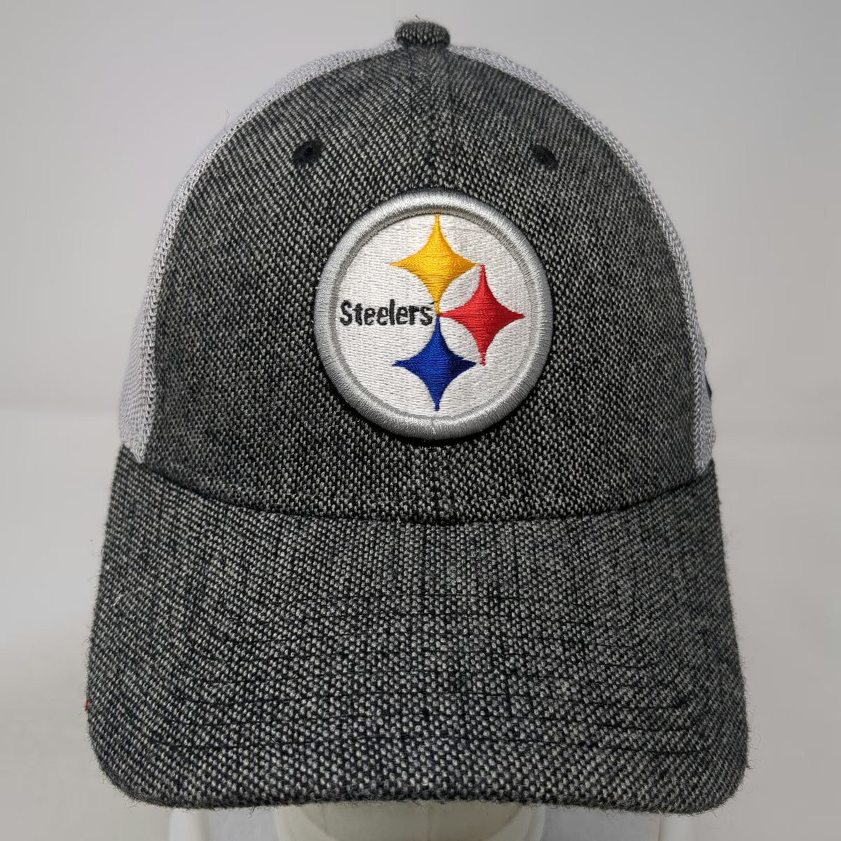 New Era NFL Pittsburgh Steelers Gray L Cap 39THIRTY Mesh Stretch Fit Logo Hat