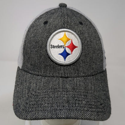 New Era NFL Pittsburgh Steelers Gray L Cap 39THIRTY Mesh Stretch Fit Logo Hat