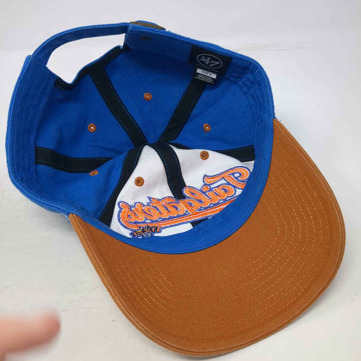 '47 Tailgaters Baseball Cap Blue White Brown One Size Slideback Cotton hat Logo