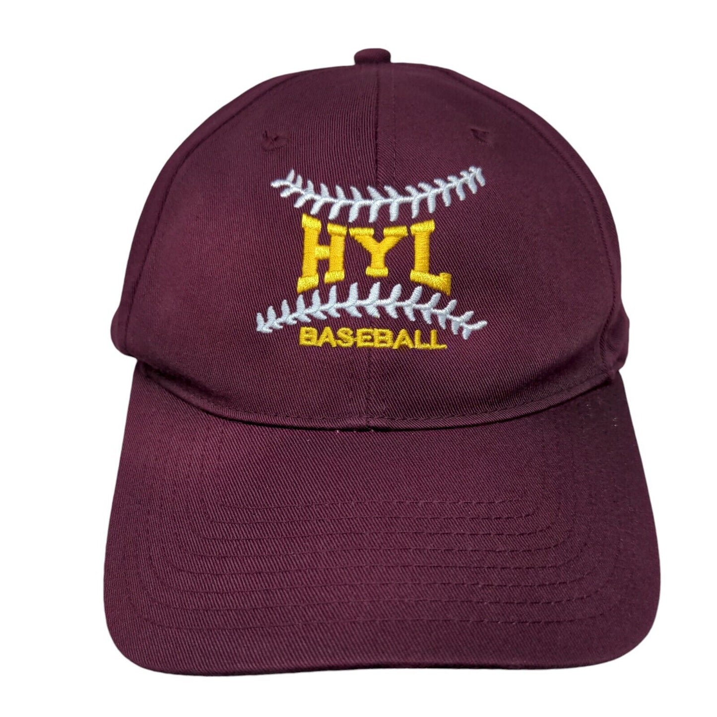 HYL Baseball Snapback Hat Red Burgundy M/L Embroidered Richardson
