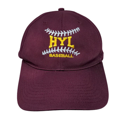 HYL Baseball Snapback Hat Red Burgundy M/L Embroidered Richardson