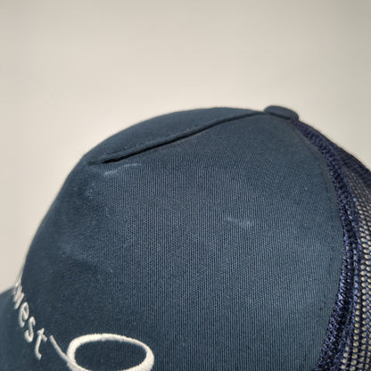 Qwest Snapback Mesh Back Trucker Hat Blue One Size Adjustable Cintas