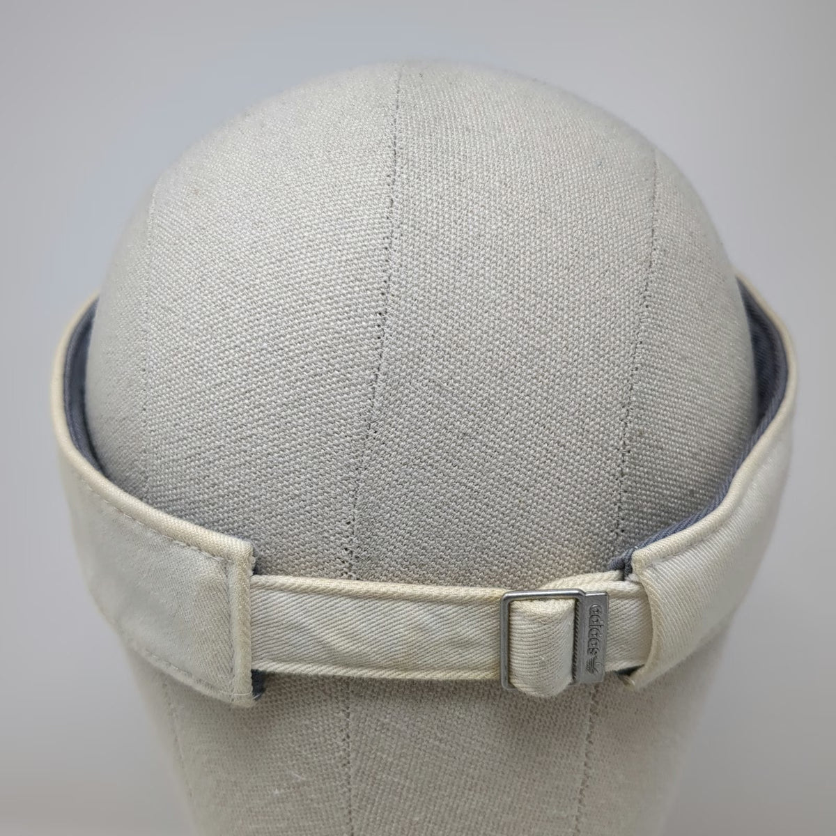 Adidas Visor White One Size Slideback Trefoil Logo Adjustable Cotton Hat