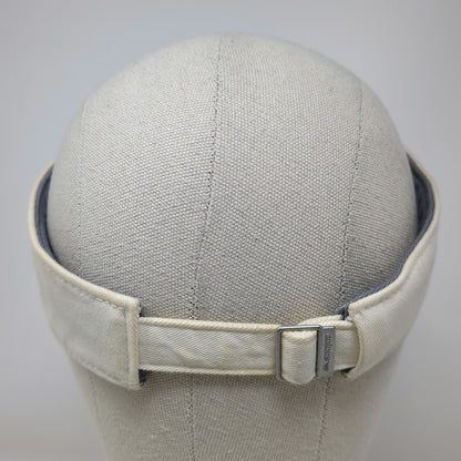 Adidas Visor White One Size Slideback Trefoil Logo Adjustable Cotton Hat