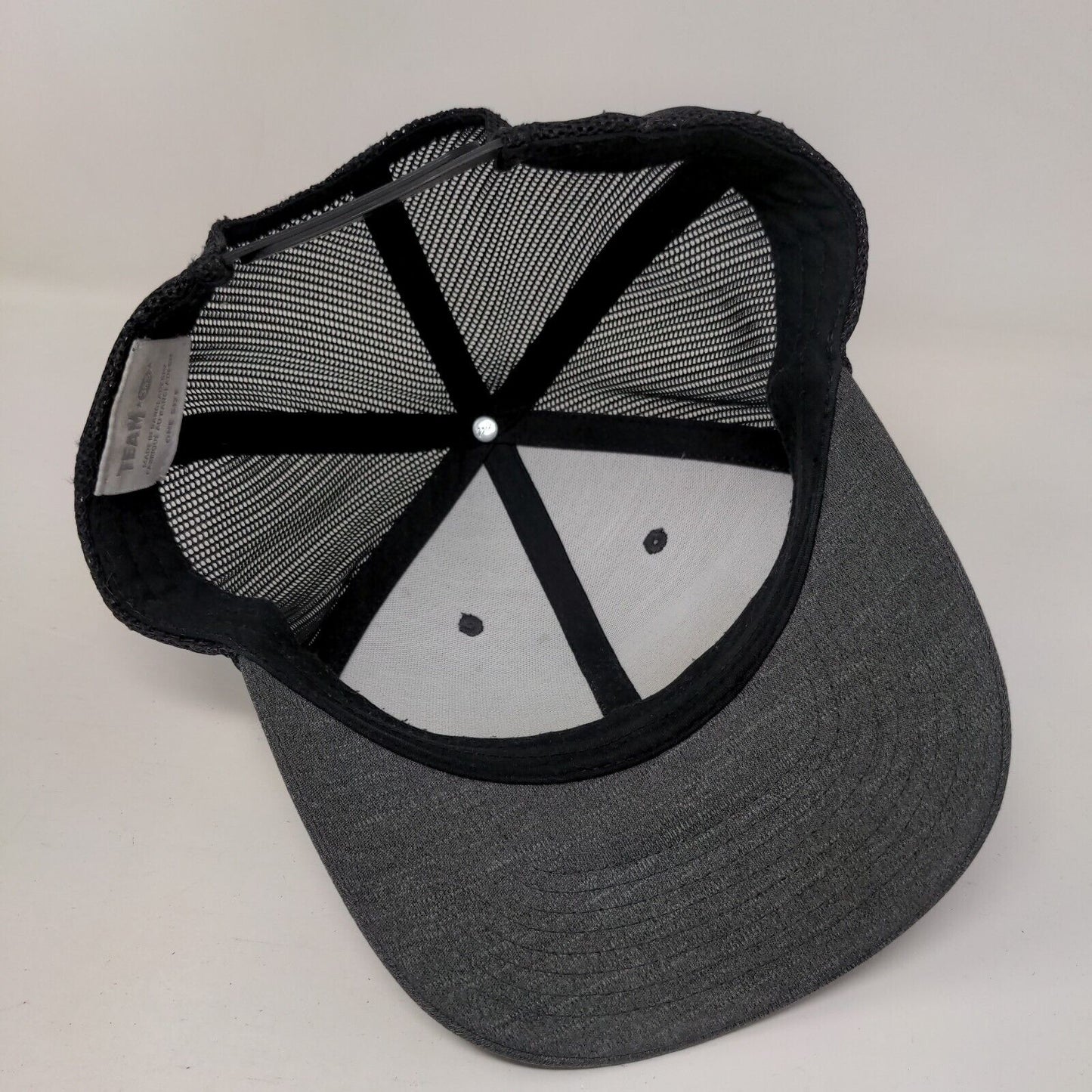 Sasquatch Contracting Snapback Trucker Hat Gray One Size Leather Patch