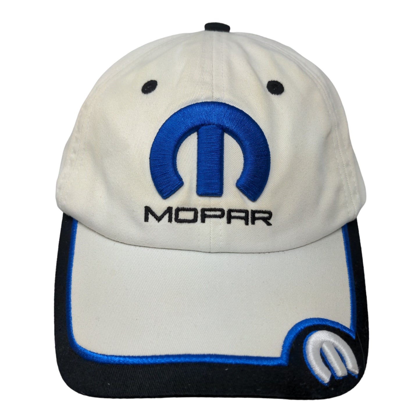 Mopar Men's Slideback Hat White Adjustable Embroidered Logo 100% Cotton