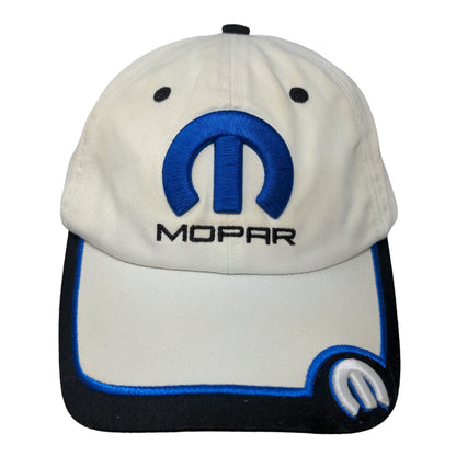 Mopar Men's Slideback Hat White Adjustable Embroidered Logo 100% Cotton