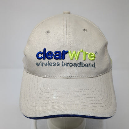 Clearwire Wireless Broadband Strapback Hat Tan One Size Adjustable