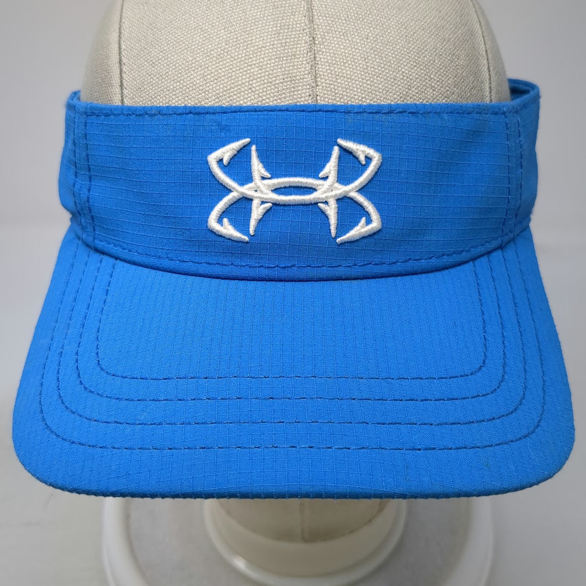 Under Armour Visor Blue One Size Fish Hook Logo Adjustable UA Strapback Hat