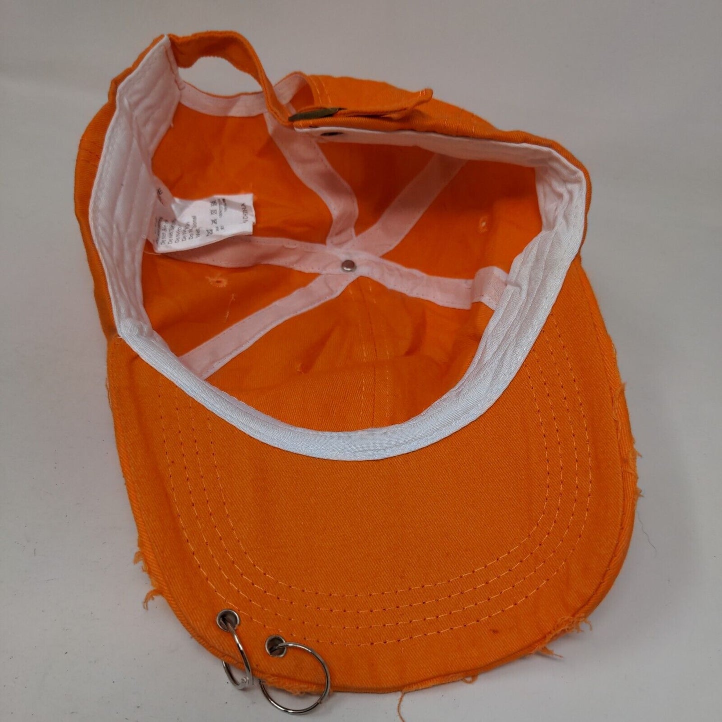 Art Is For Everybody Slideback Hat Orange Free Size 6 Panel Metal Ring