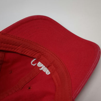 Coca-Cola Baseball Cap Red One Size Slideback Hat Embroidered Logo Curved Brim