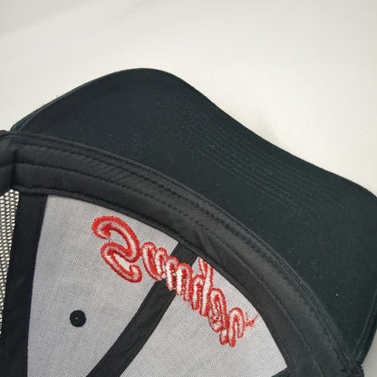 Sawyer Baseball Cap Black One Size Mesh Strapback Red Embroidered Logo Hat