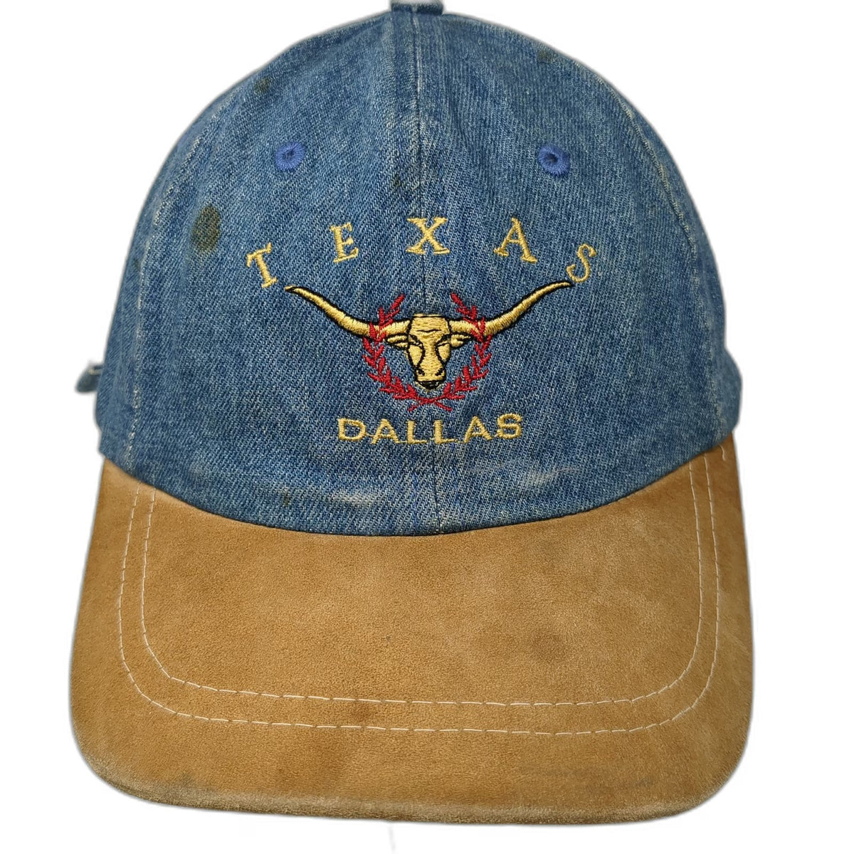 Falcon Baseball Cap Blue One Size Denim Suede Brim Texas Dallas Longhorn Hat