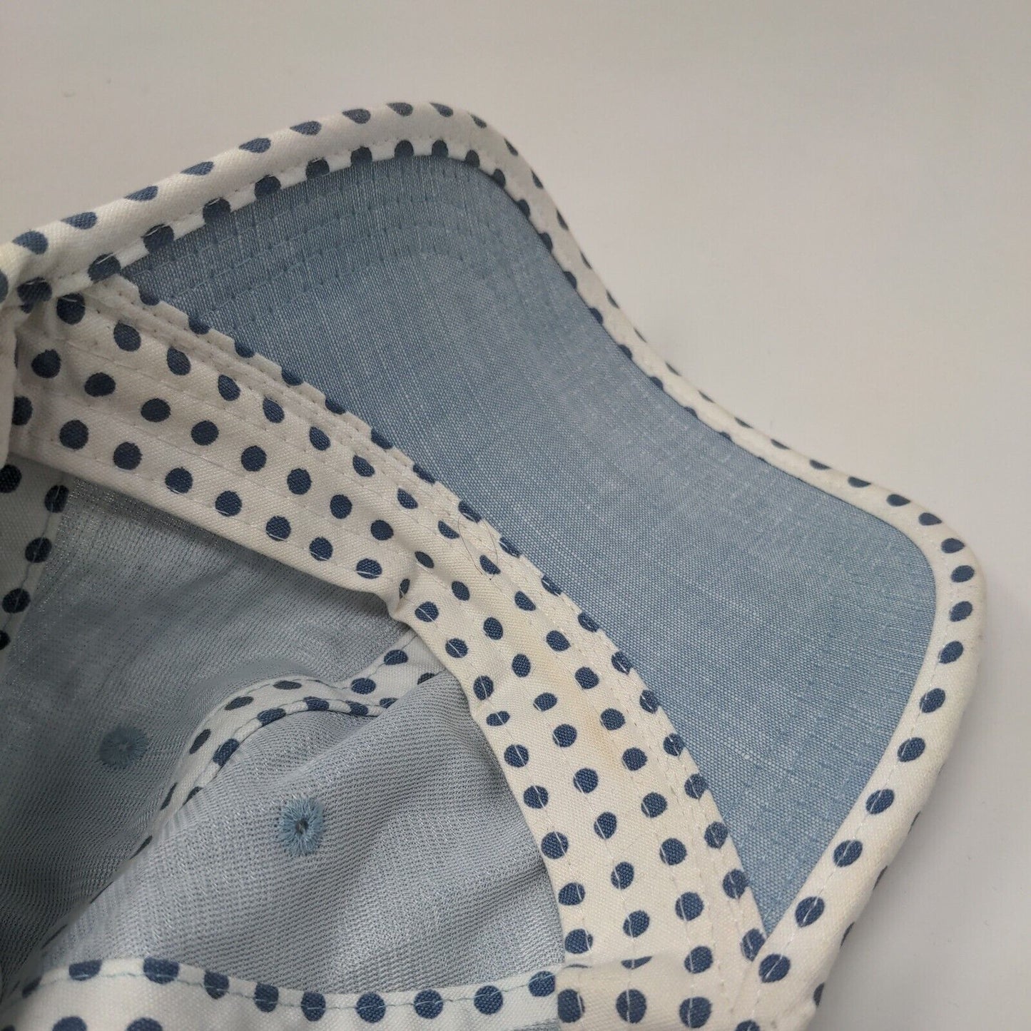 Keds Slideback Hat Blue OSFA Adjustable Polka Dot 6 Panel Blank Linen Blend