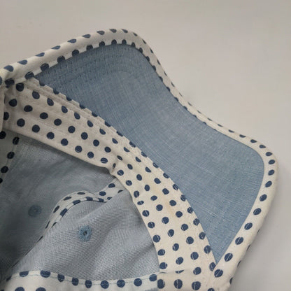 Keds Slideback Hat Blue OSFA Adjustable Polka Dot 6 Panel Blank Linen Blend