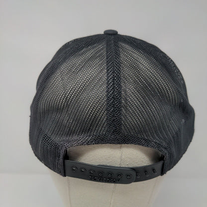 Richardson Snapback Trucker Hat Black One Size Adjustable Mesh Back 6 Panel