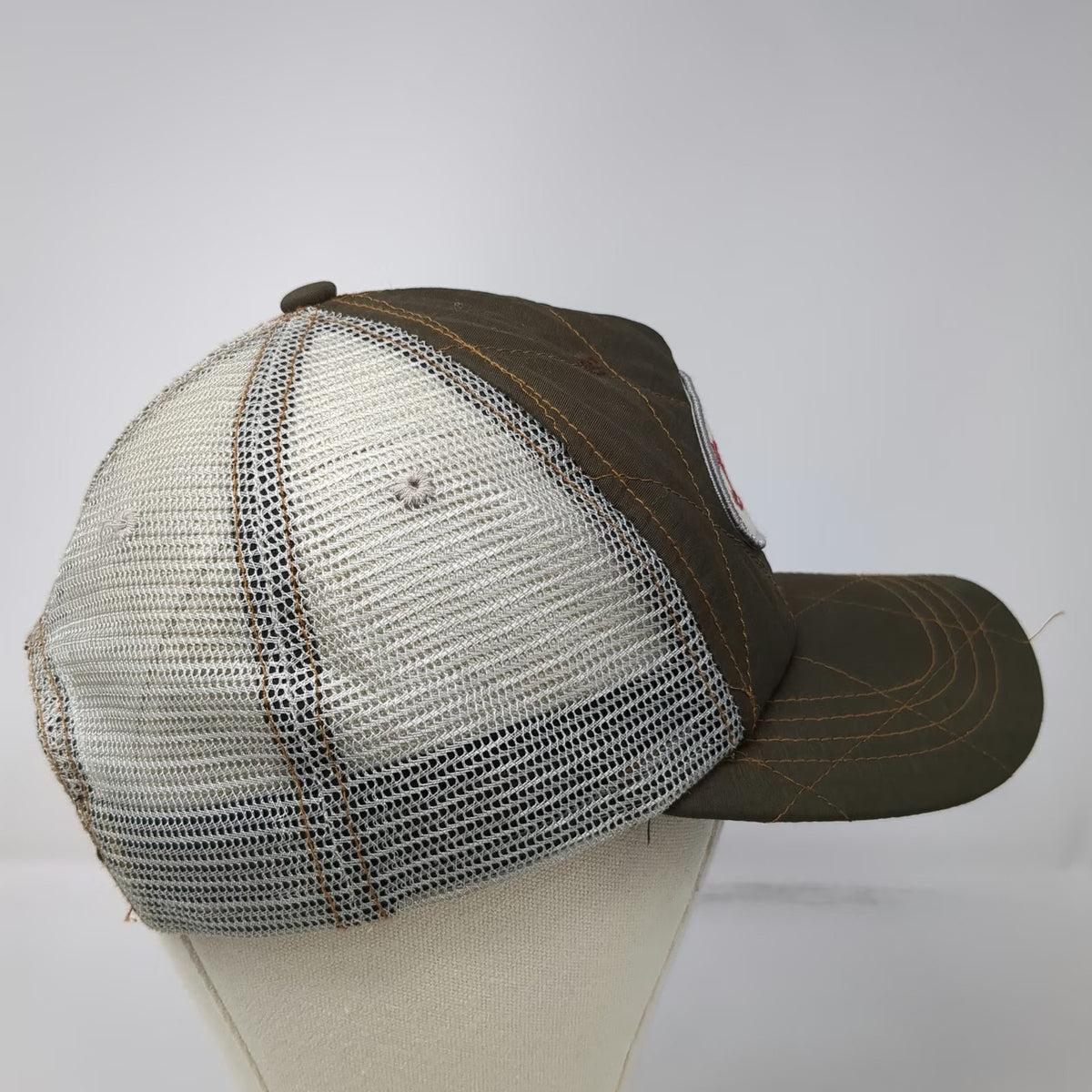 Von Dutch Trucker Hat Brown One Size Quilted Patch Mesh Snapback Embroidered Hat