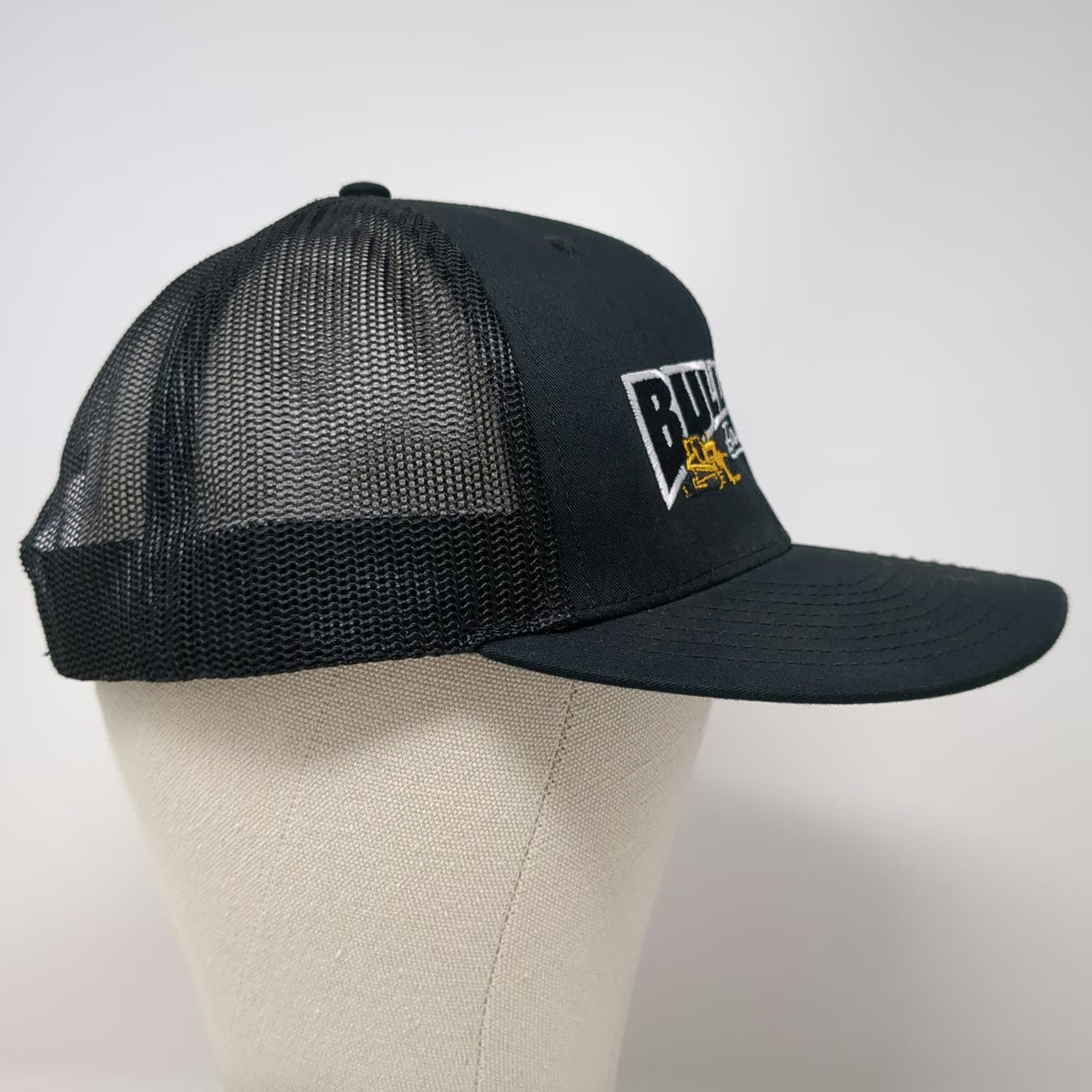 Richardson Trucker Hat Black One Size 112 Bully Excavation Bulldozer Snapback