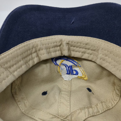 Falcon Headwear Baseball Cap Beige One Size Blue JP Logo Two Tone Slideback hat