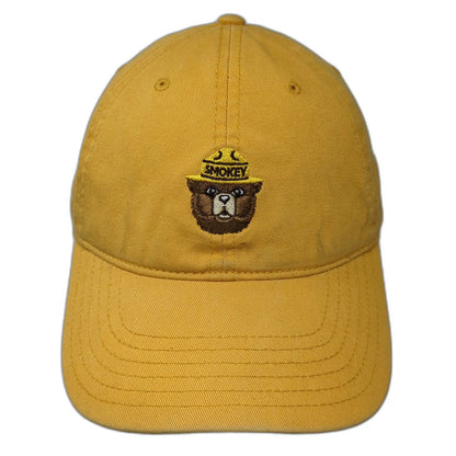 MAD Engine Smokey Bear Baseball Cap Yellow One Size Cotton Slideback Hat